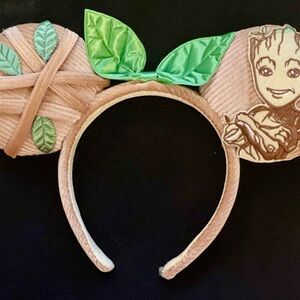 Groot-Inspired Headband with Green Leaves
